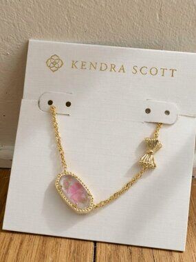 Kendra Scott Elisa Bow Necklace Gold Rosa Beaux Chain Bow Pendant Feminine
